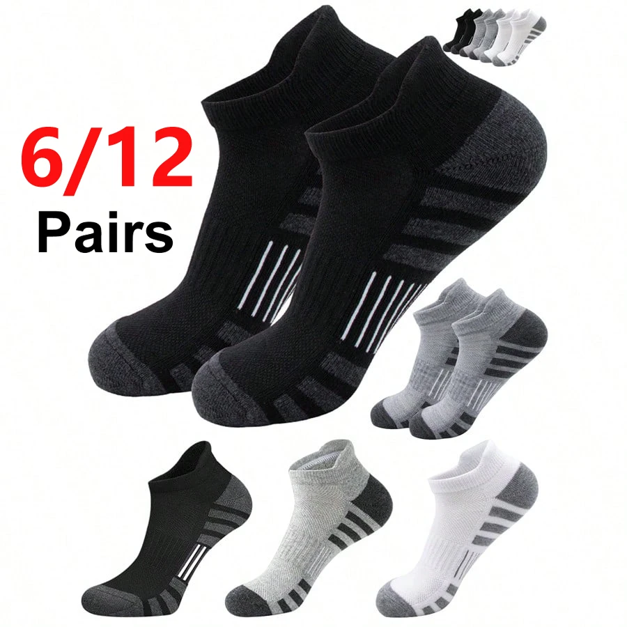 

6/24 Pairs Cushioned Breathable Ankle Athletic Running Socks Low Cut Sports Tab for Men And Women