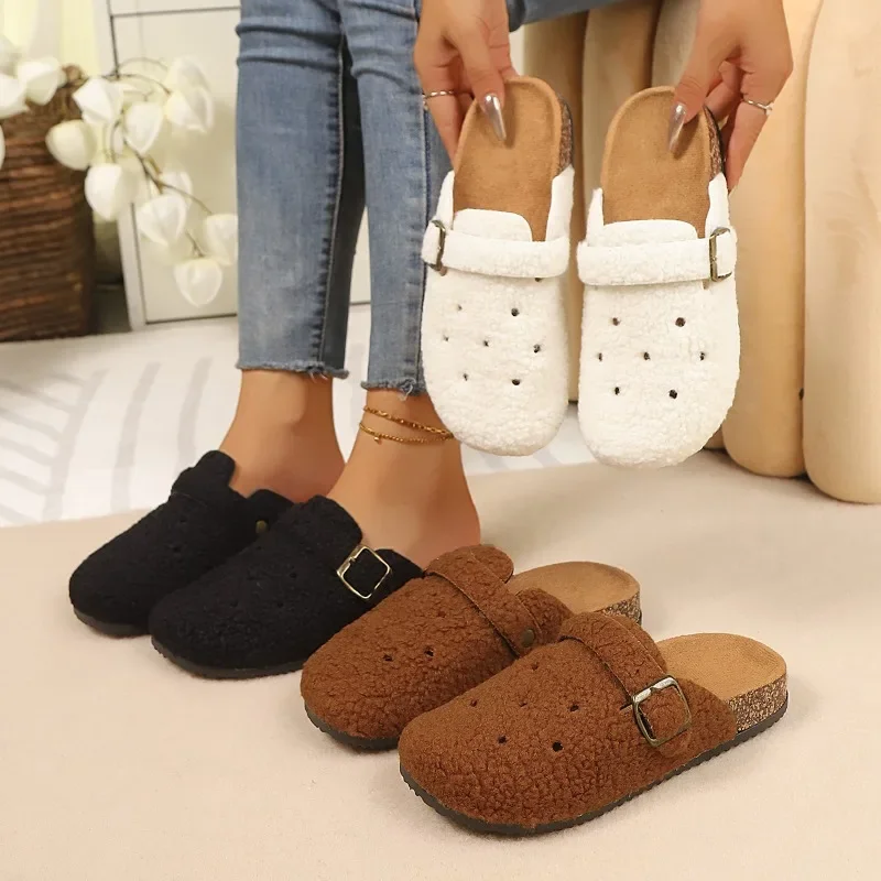 Damen Einfarbige Vintage Bequeme Hausschuhe Neue Sommer Damen Fischmaul Geschlossene Zehen Leichte Lässige Modische Sandalen – Detail 2