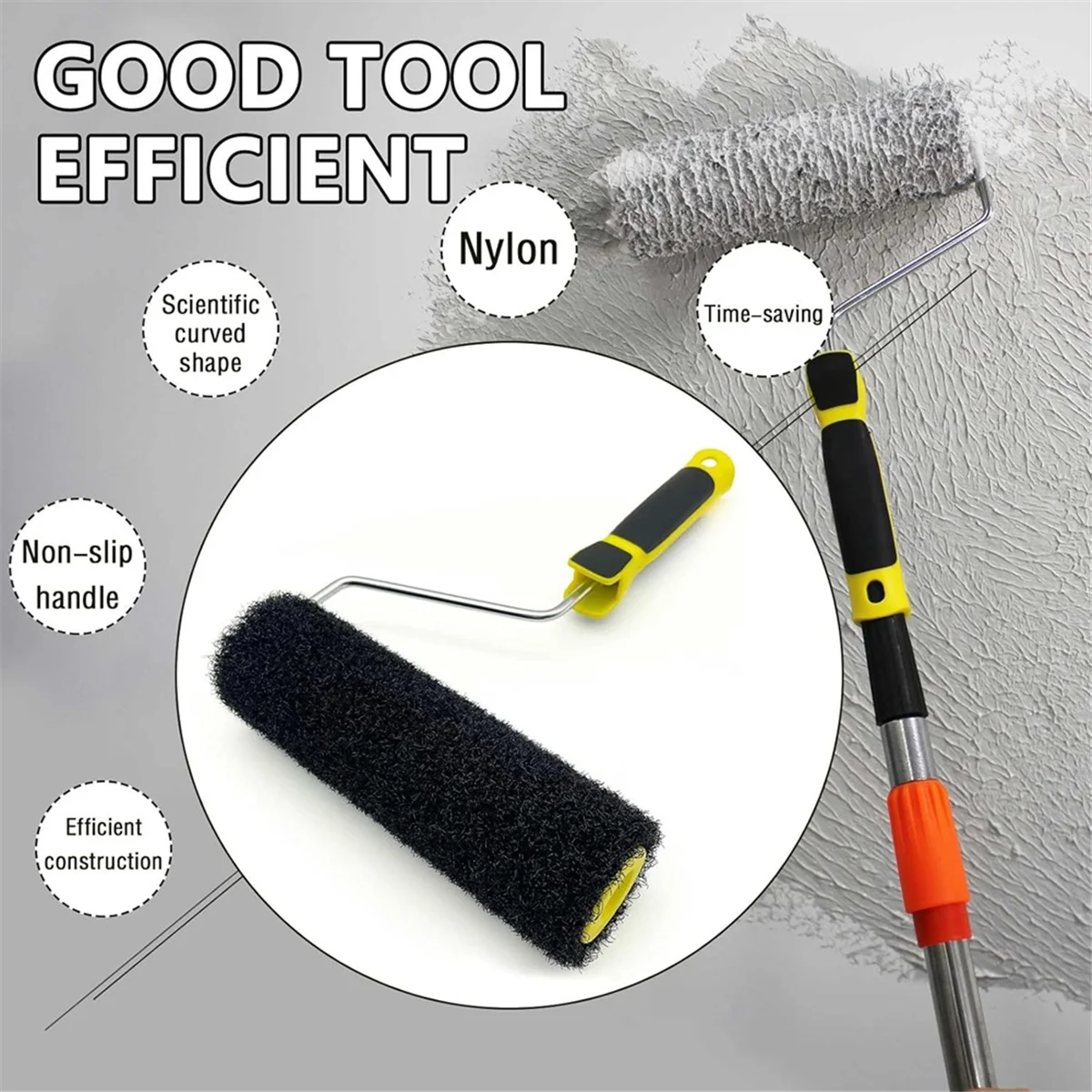 A002 9Inch Drywall Compound Roller, Drywall Texture Roller Brush, Suitable for Covering Wall and Ceiling Surfaces - view 3