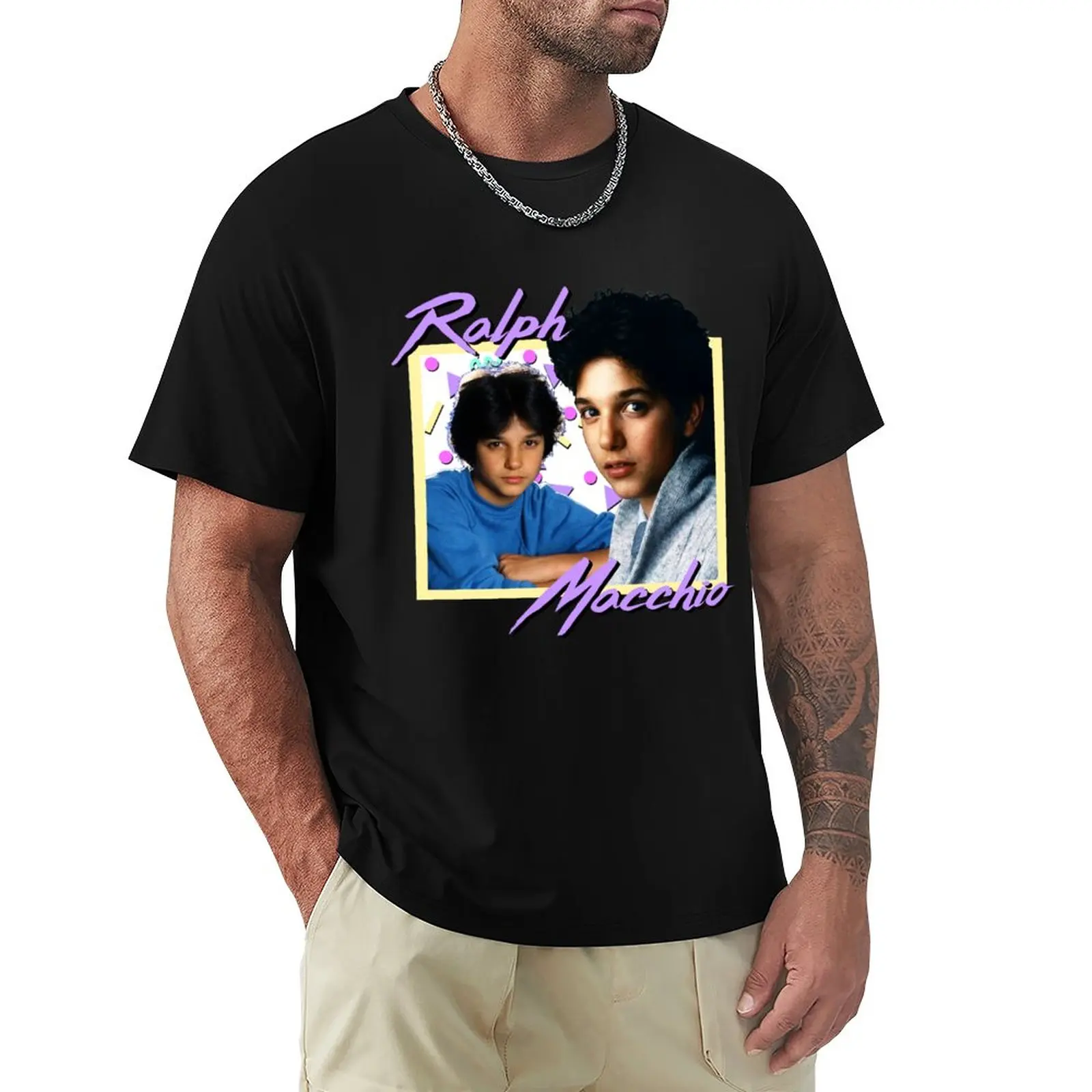 fashion mens t-shirt 80s Ralph Macchio T-Shirt Short t-shirt black t shirts mens t shirts casual cool stylish graphic t shirts