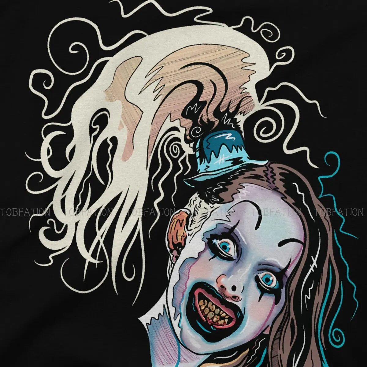 Little Pale Girl Art The Clown Spooky Men TShirt Terrifier Horror Films O Neck Short Sleeve 100% Cotton T Shirt Funny Gift Idea