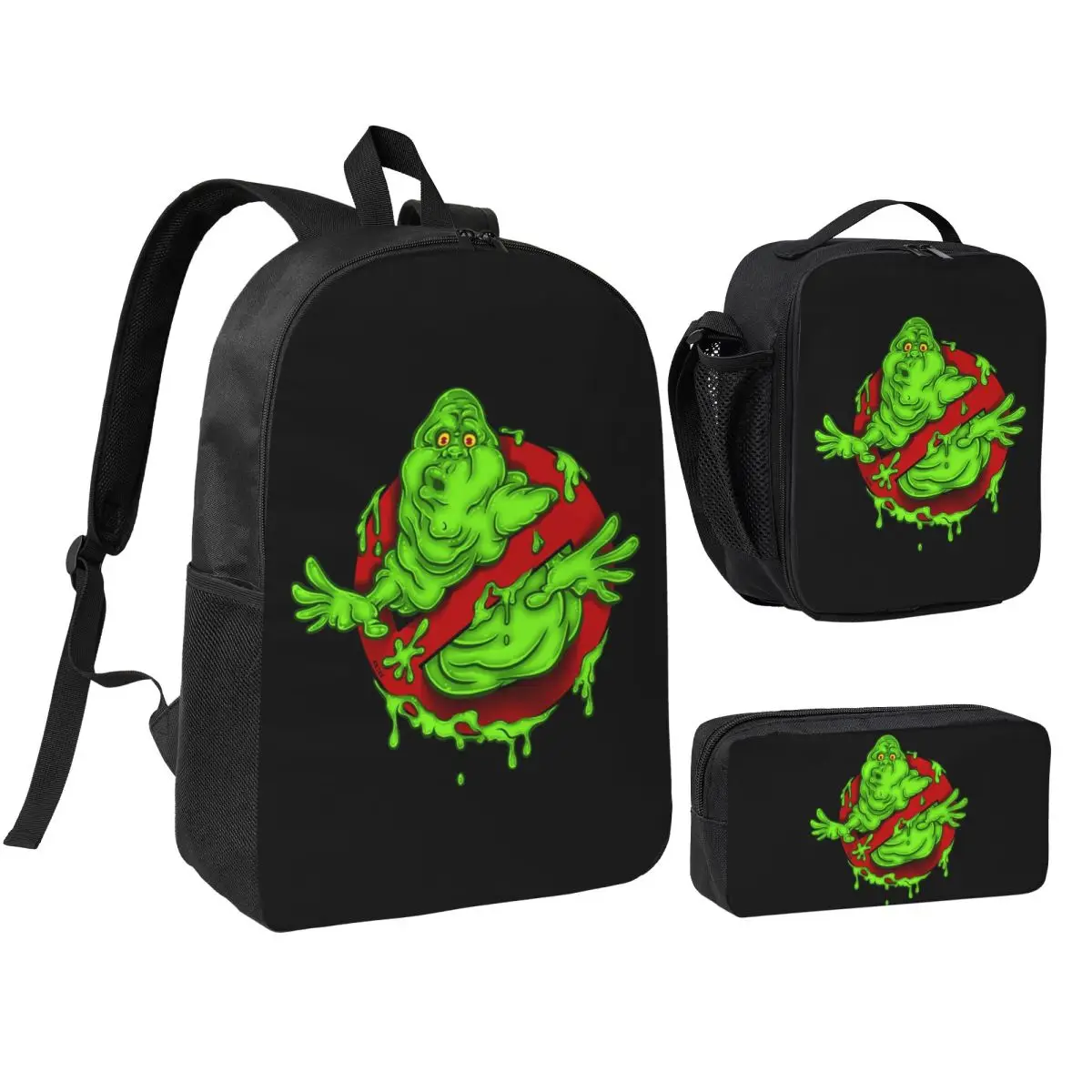 

Ghostbusters Monster Movie Ghost Busters Backpack Student BookBag School Bag Shoulder Bags 3ps Insulated Lunch Bag Pencil Case