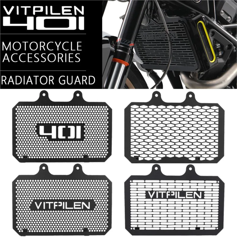 Motor Accessories Radiator Water Cooler Grille Guard Cover Protector CNC For Husqvarna 401 Svartpilen 401 VITPILEN 401 2018-2023
