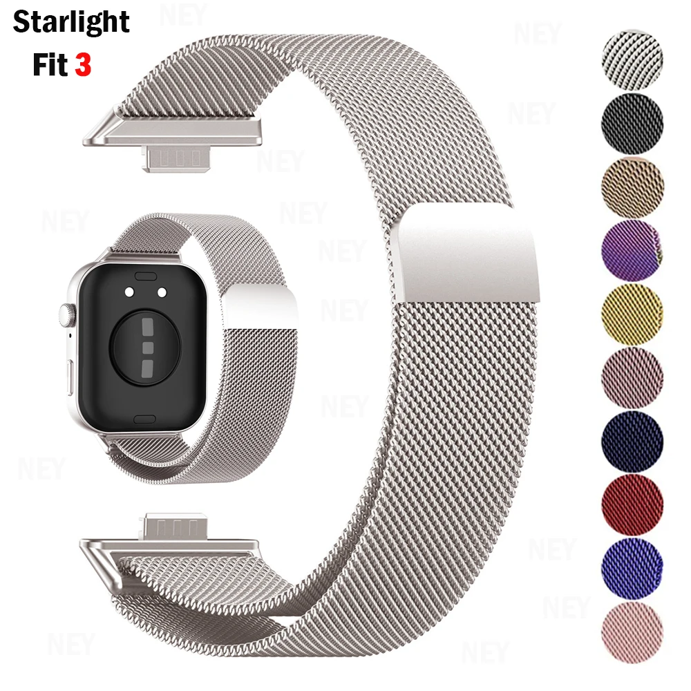 Milanese Loop Band For Huawei Watch FIT 3 Strap smart Magnetic stainless steel correa for Huawei fit3 2024 NEWEST Accessories