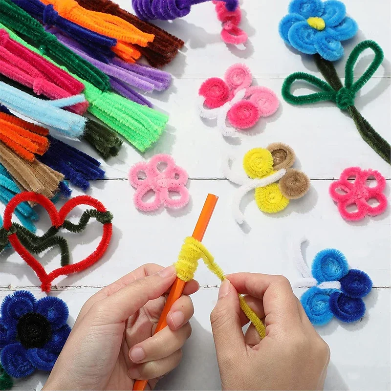 

100pcs Colorful Chenille Stems Pipe Cleaners kids Educational Toys Handmade Christmas Birthday Party DecorDIY Craft Supplies