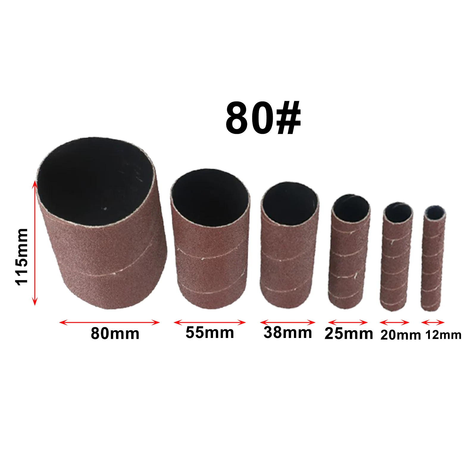 

4.5\" Sanding Drum Kit 6*/set 6pcs 80# /120# Alumina Drum For Cleaning And Deburring Sanding Paper Sleeves Hot Nice