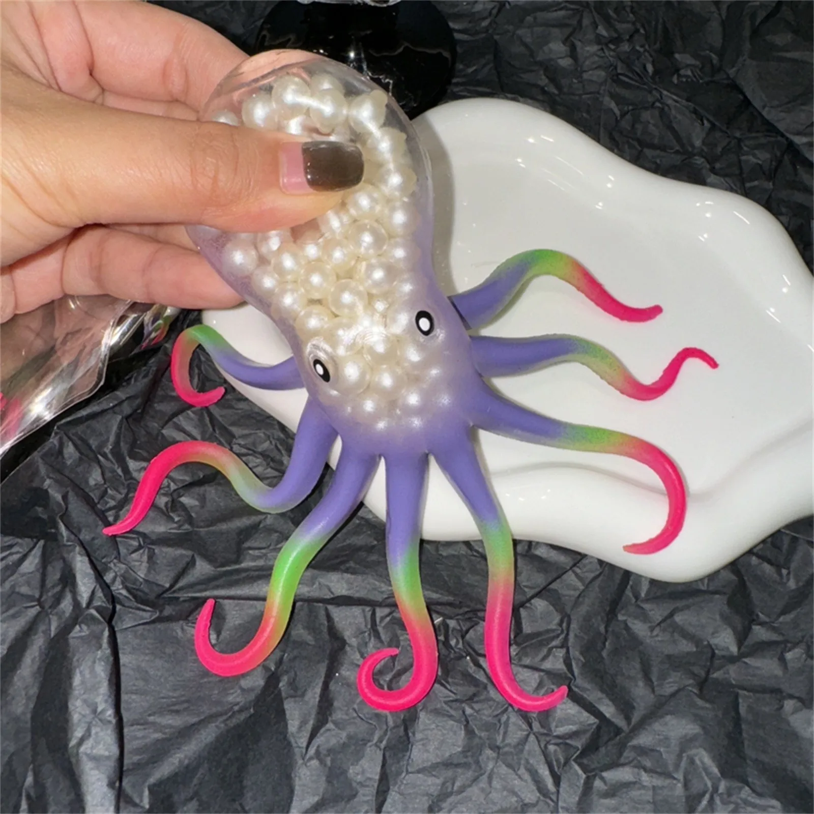 Children\'s Squeeze Sea World Octopus Decompression Toy Gift Simulation Model Can Be Stretched Decompression Vent Novelty Toys