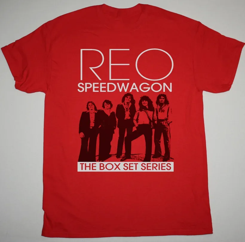 REO Speedwagon band T-shirt Red short sleeve High Quality 100%Cotton Short Sleeve