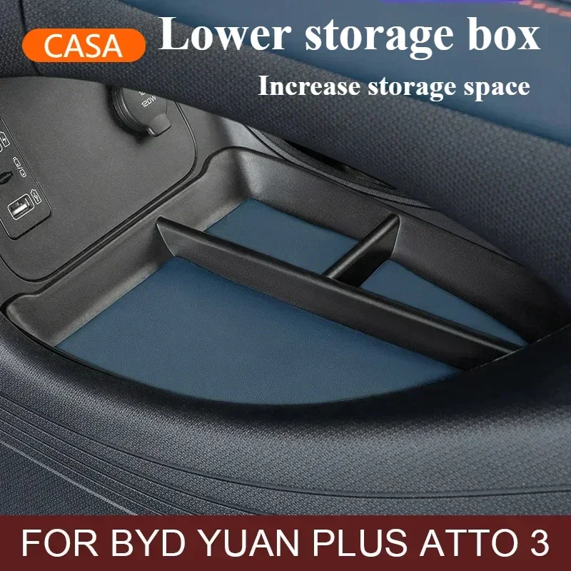 For BYD Yuan Plus Atto 3 2022 2023 Car Central Control Lower Storage Box Car Spare Parts Parts Car Interior Refit  Accessories