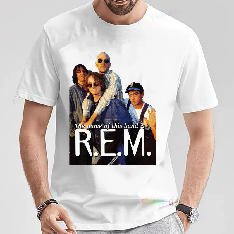 Rock Band R.E.M T-Shirt REM Band Shirt Folk Rock Post Punk Band Clothing for Boyfriend and Girlfriend Gift Streetwear T-Shirt