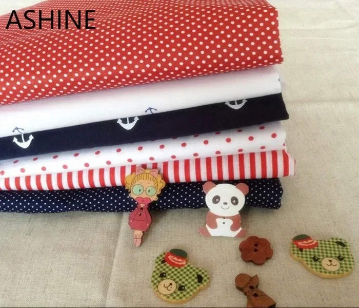 

45*50cm 6 PcsTilda Navy Red Blue Handmade Cotton Fabric Fat Quarter Bundle Quilting Patchwork Sewing Dolls Tissue