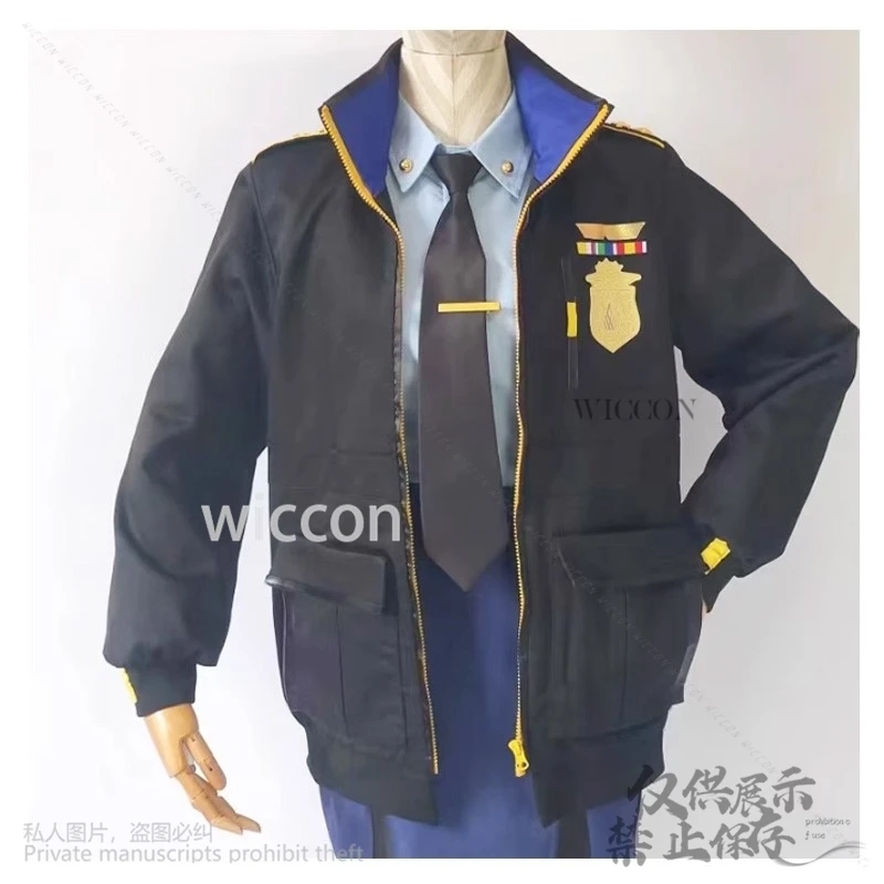 Anime Game Blue Archive Comic Con Kanna Sexy Costume Dress Black Yellow Coat Tie Set Wigs Furry Earwear Halloween Cos Customized