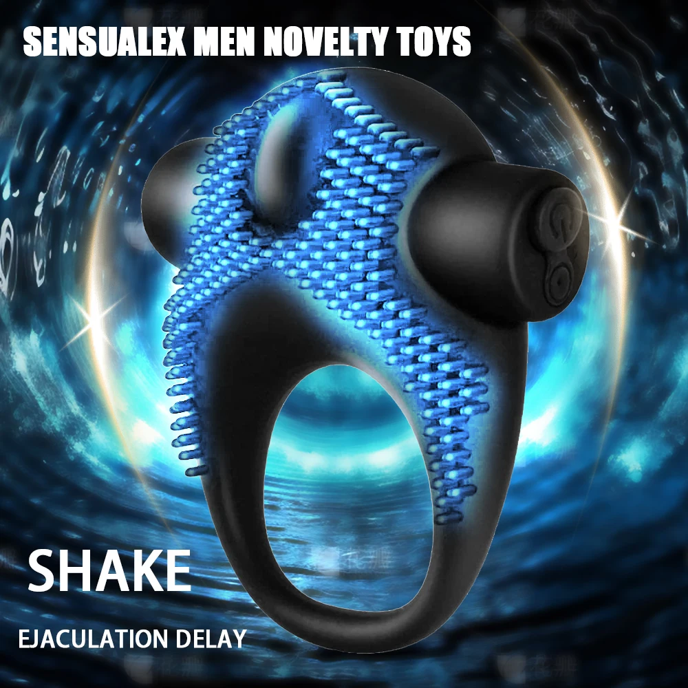 Cock ring sensualex sextoysensualex men novelty toys Silicone material USB charging 10 vibration modes Ejaculation delay