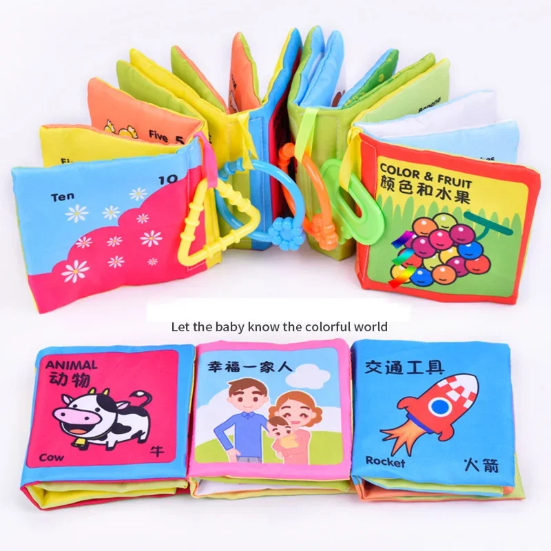 6 Style/Lot Baby Toys Soft Cloth Books Rustle Sound Infant Educational Stroller Rattle Toy Newborn Crib Bed Baby Toys 0-36 Month