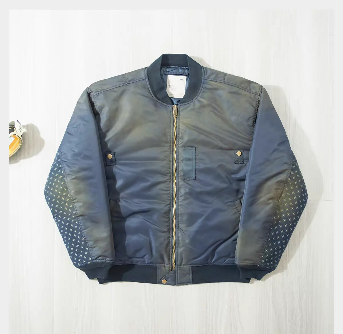 Loose Fit MA1 Pilot Jacket in Blue by MD Six Uncle Trendy Brand Cotton Jacket for Men Casual Warmth Youthful Style
