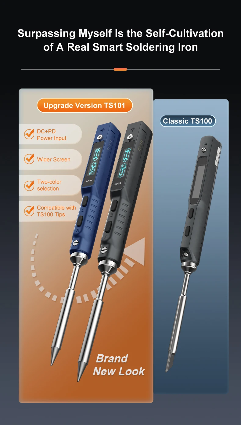Original Miniware Blue TS101 Elektrischer Lötkolben, einstellbare Temperatur, USB, tragbare digitale Schweißstation – Detail 6