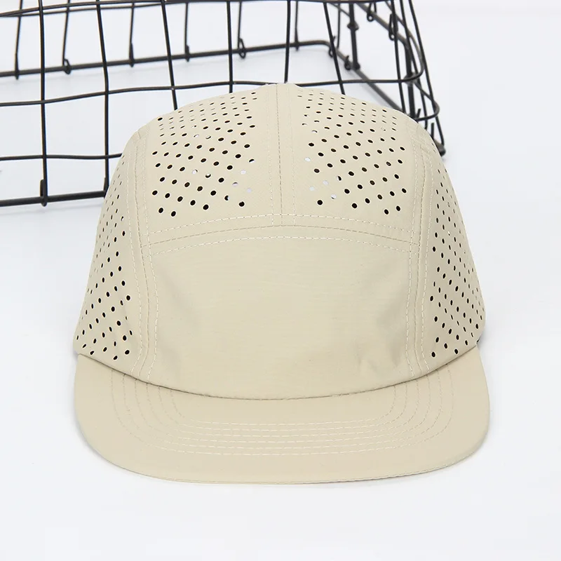 Quick-drying 5-flap Flat-brimmed Baseball Caps Custom Logo Suitable for Four-season Outdoor Camping Shading Mesh Skateboard Hat - Image 3