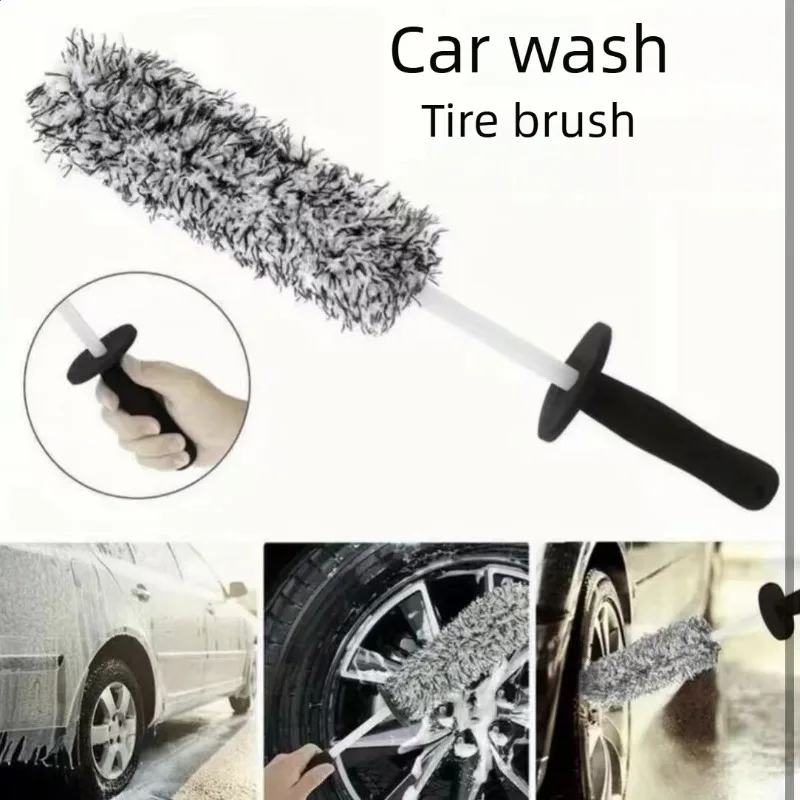 Cleaning Supplies Car Wash Brush With Long Handle Easy To Cleaning Dust Removal Rims Spokes Wheel Barrel Car Protection Tools