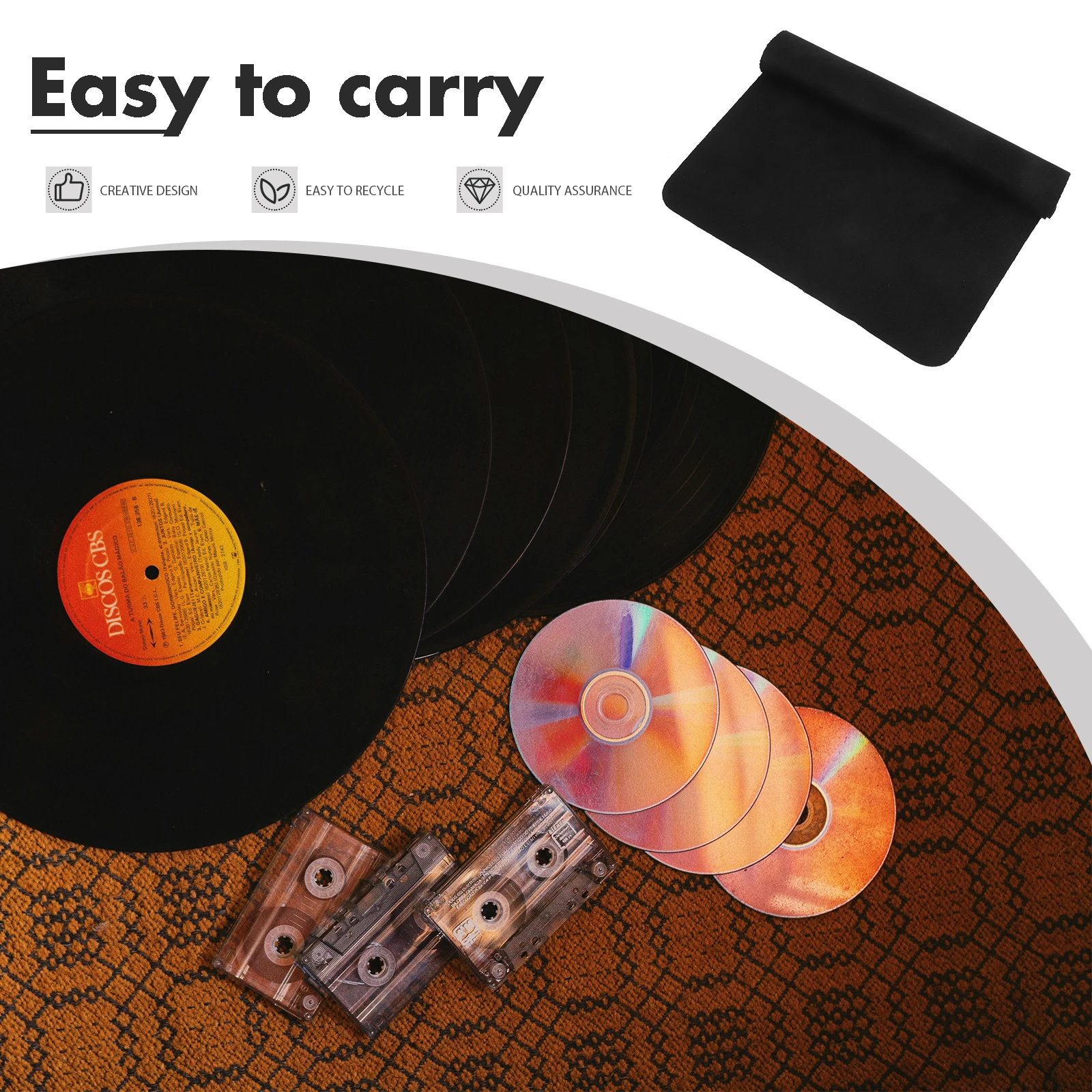 

5Pcs Vinyl Record Cleaning Cloth Remover Lightweight Easy Wash Portable CD Album Turntable Cleaner Tools Wipe