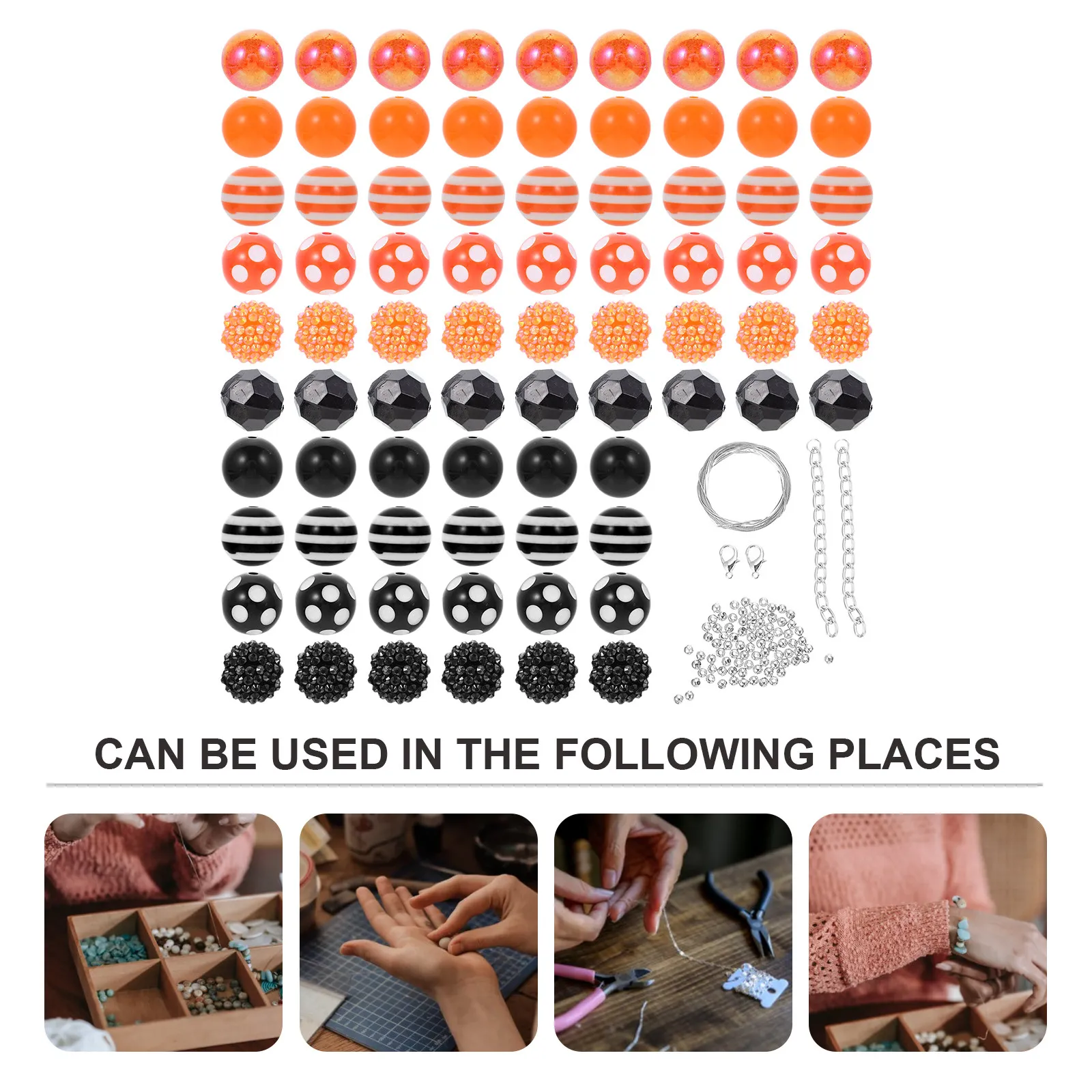 

1Set Acrylic Beads Halloween DIY Jewelry Making Kit Handmade Beads for Necklace Bracelet Unique Craft Supplies Gift Material