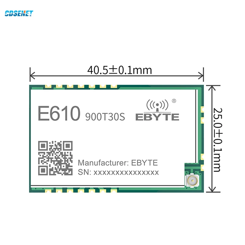 868/915MHZ Wireless Module CDSENT E610-900T30S High-Speed Continuous Transmission 30dBm 10KM Low Latency High Air Speed IPEX