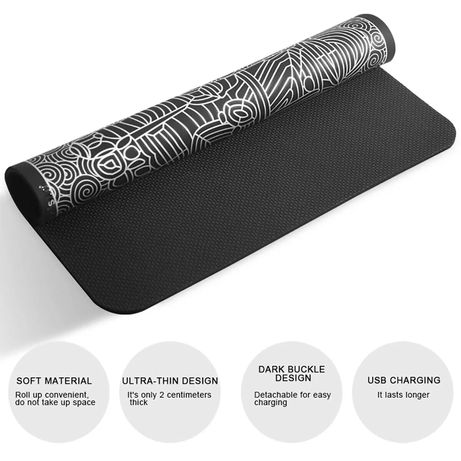 Electric Foot Massage Mat Relaxes Foot Acupoint Massage Mat Improves Blood Circulation 8 Modes 19 Level Relaxation USB Charging