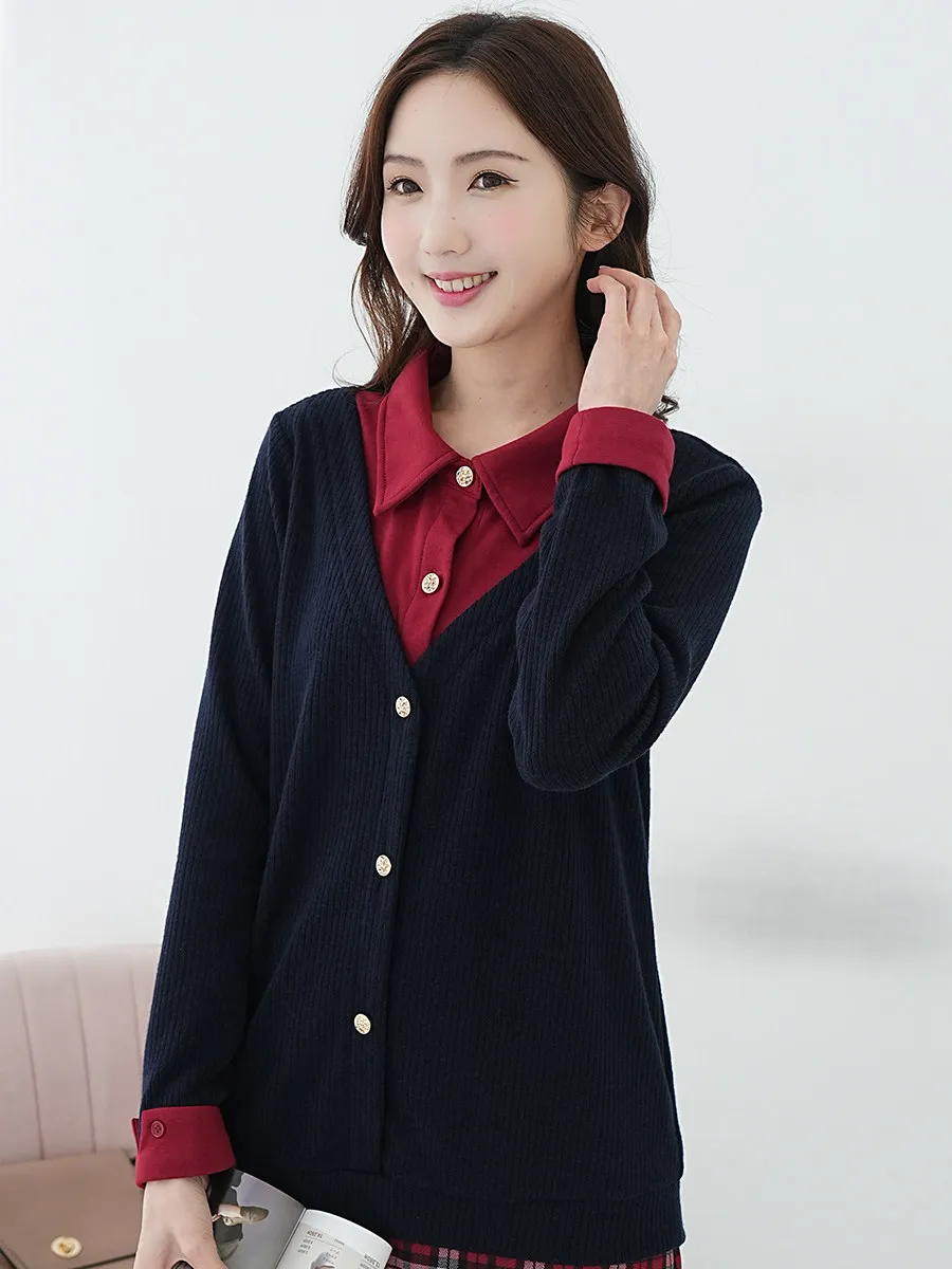 

Вязаный топ с воротником Ele Plus Size для женщин больших размеров: комфортный, мягкий, с длинными рукавами, теплый, для повседневной носки и поездок на работу