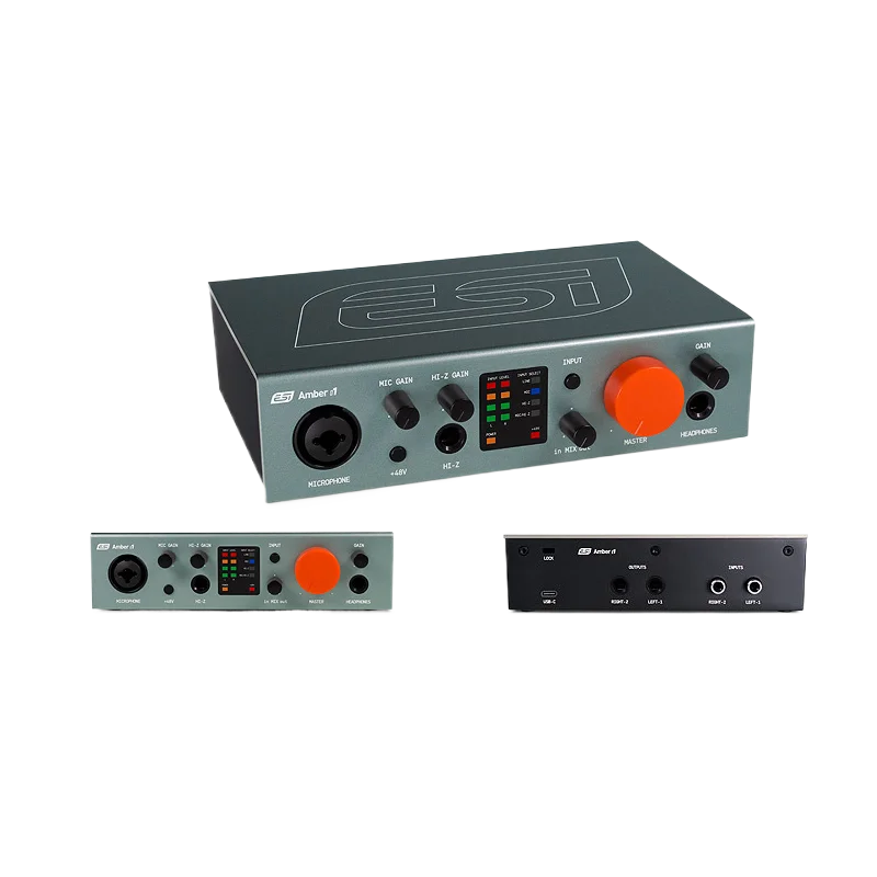 ESI Amber I1 تسجيل احترافي USB 3.1 واجهة الصوت كارت الصوت XLR كومبو ميكروفون Preamp + 48 فولت دعم الطاقة الوهمية #1
