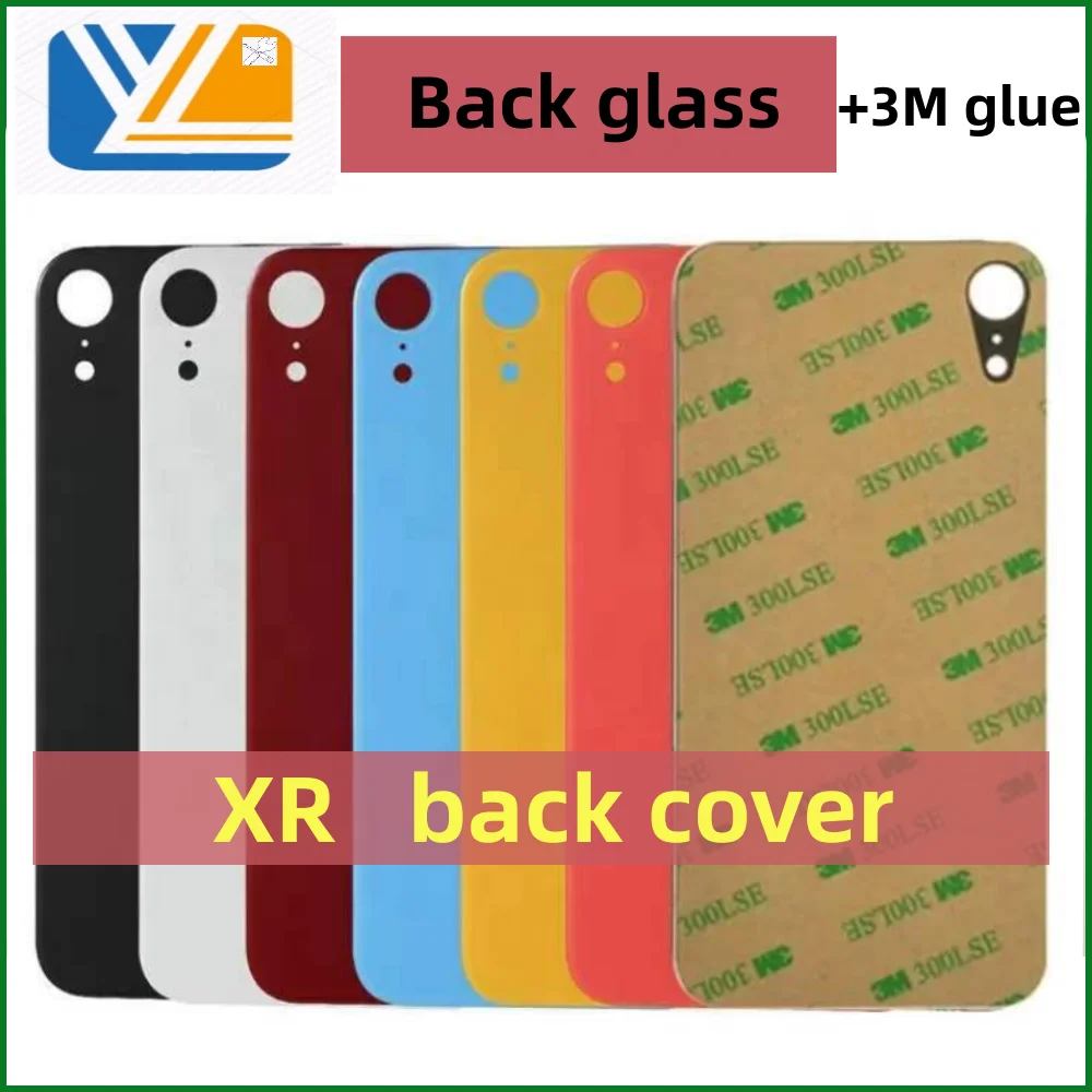 xr Back Cover For iPhone XR Back Glass Panel Battery Cover Big Hole Rear Door Housing Case Replacement Parts With 3M Tape