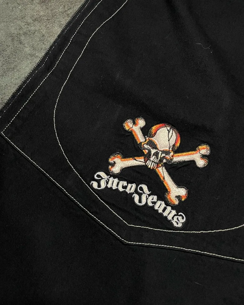 JNCO baggy jeans Y2K Men streetwear high waisted jeans Hip Hop Embroidered gh quality clothing Harajuku aesthetic wide leg jeans