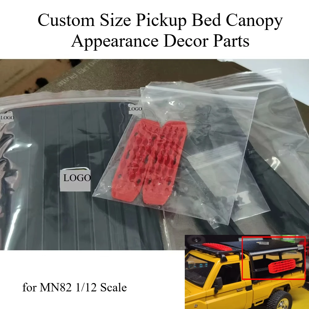 No-Drill Mount Custom Size Pickup Bed Canopy Appearance Decor Parts for MN82 1/12 Scale RC Crawler Simulation Upgrade Accessory