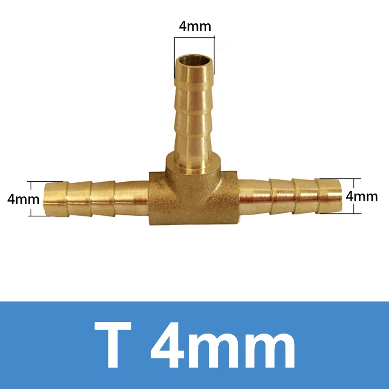 10pcs/Lot Reduce T-Shape Y-Shape Brass Barb Hose Fitting Tee 3mm 4mm 3 Way Hose Tube Copper Barbed Coupling Connector Adapter