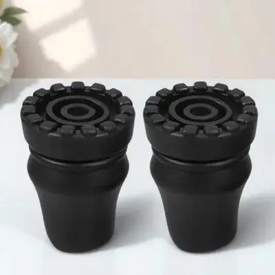 

2Pcs 19mm Black Cane Non- Heavy Duty Replacement for Walking Stick Handicap Accessories Indoor Outdoor Rubber Plastic