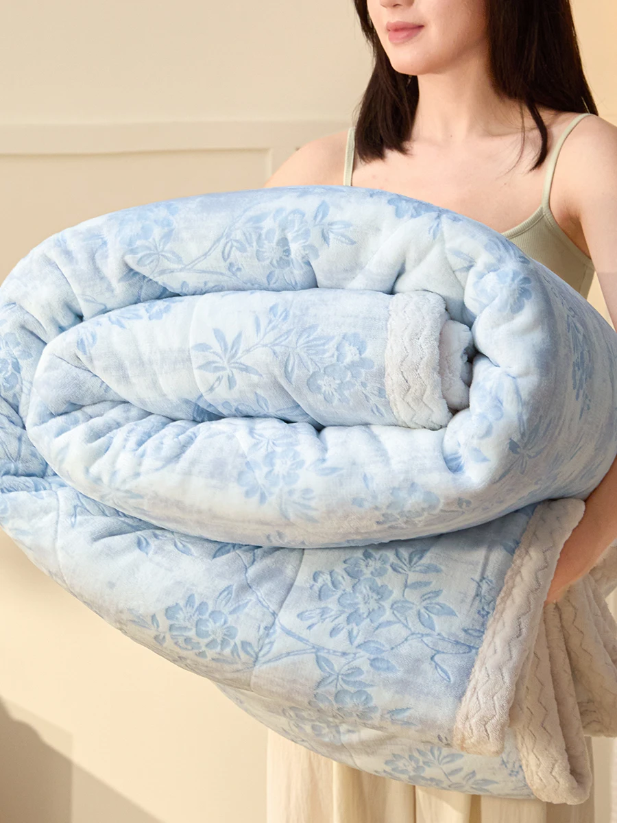 

Футболка с бархатной отделкой Thiened Milk, хлопковое одеяло, одеяло для дивана, офисное одеяло для сна, теплое всесезонное домашнее одеяло