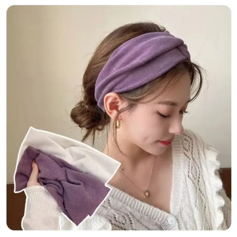 Fashion Colorful Wide Headbands Women Extra Large Turban Workout Headband Yoga Hair Bands Boho Twisted Thick Head Wrap Sportwear