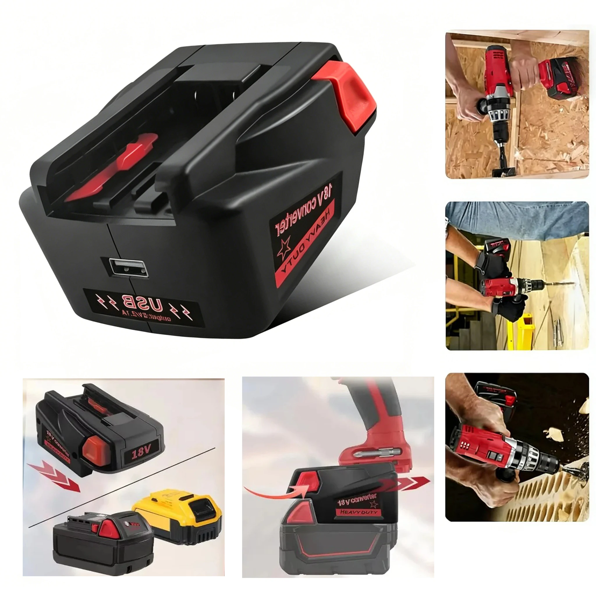 Adaptador de batería para herramientas Milwaukee de 18 V a estilo antiguo, para batería de litio DeWalt de 20 V a taladro eléctrico Milwaukee de 18 V NI-CD