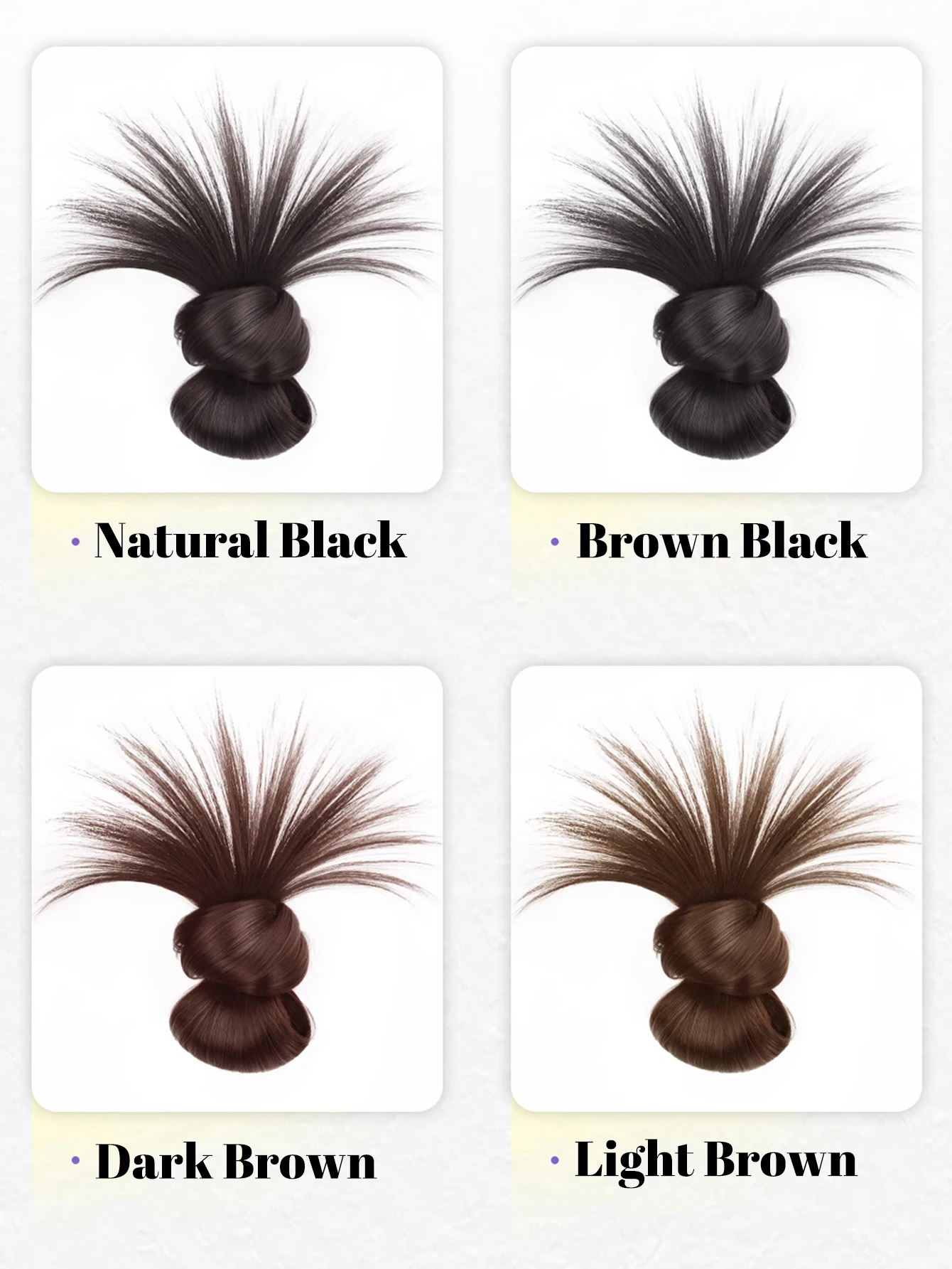 OLACARE Synthetic Low-tied Chicken Feather Ball Head Claw Clip Bun Lazy Bun Wig Bag Hair Accessories Suitable For Women