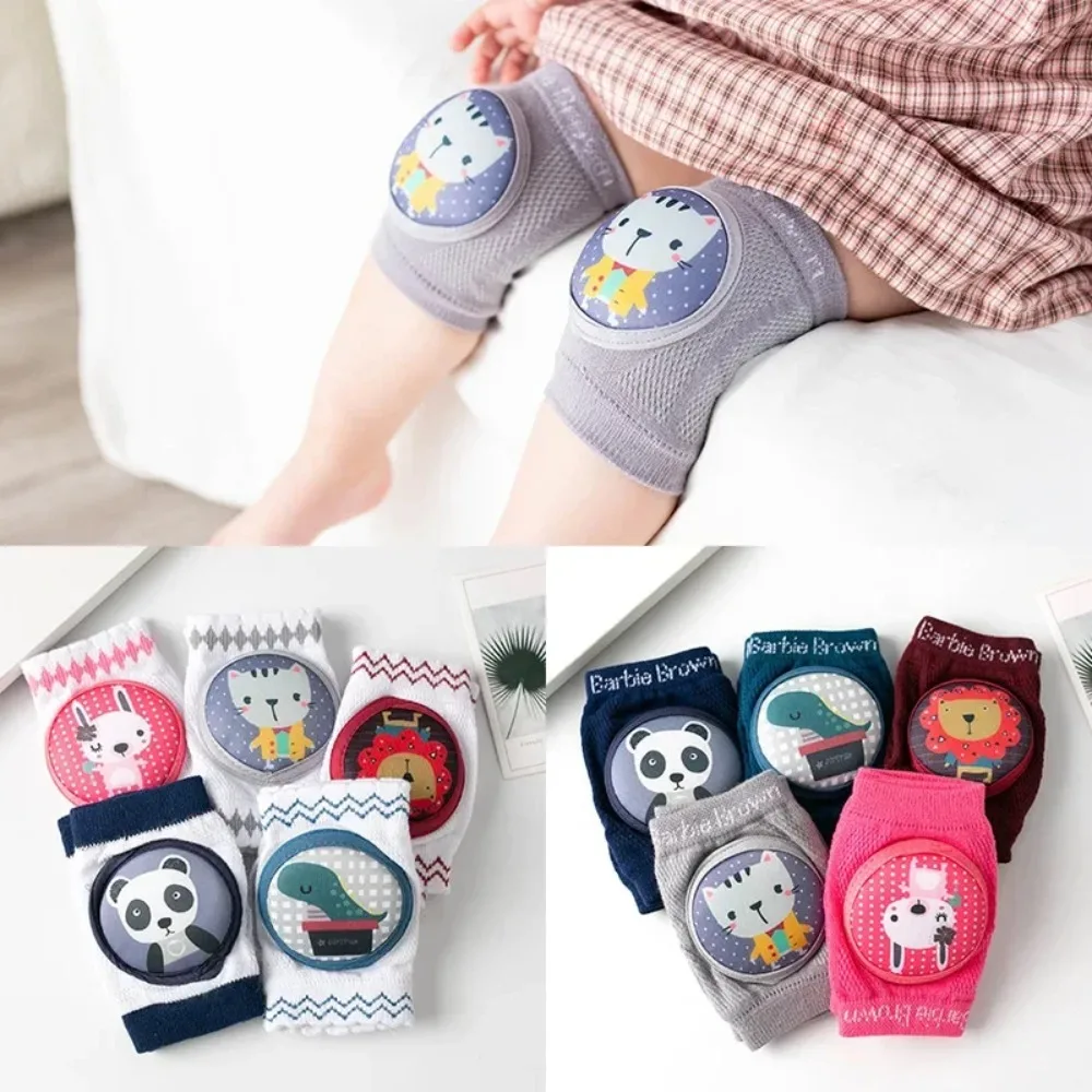 Nieuwe Cartoon Baby Kniebeschermers Mesh Ademende Baby Kniebeschermer Elleboog Kussen Peuter Baby Beenwarmers Baby Activity Producten