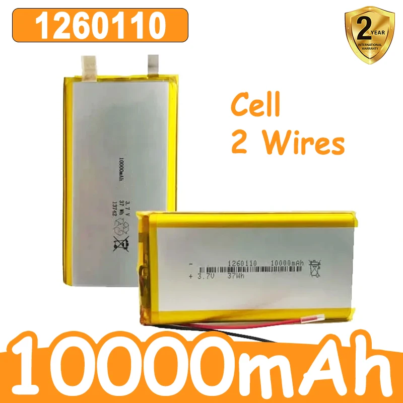 3.7V 10000mAh 1260110 Polymer Lithium Battery Use for Power Bank GPS 100% Real Capacity