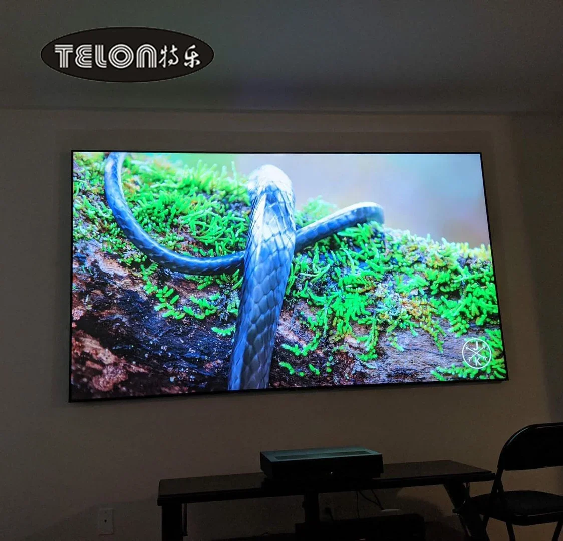 

Telon PET Crystal CBSP 4K 120" fixed frame ultra short throw ust clr screen ambient light rejecting alr pet projector screen