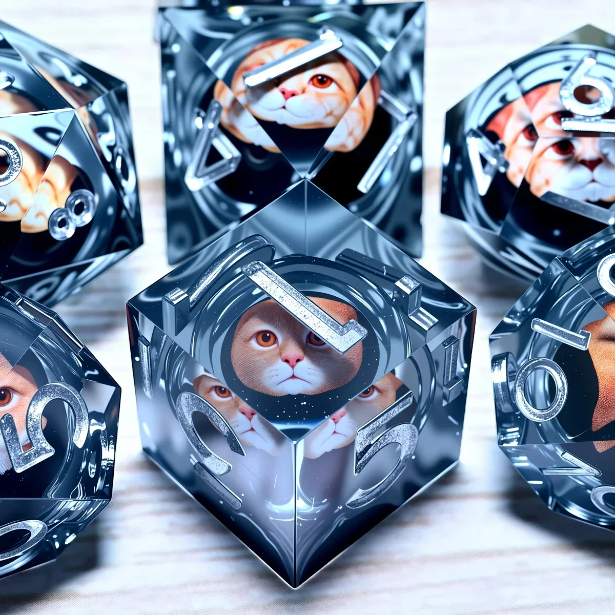 

DND Resin Dice 7-Piece Set for Dungeons and Dragons DND 5e RPG Gift, Board Game Tabletop Role Playing Dice Game, Birthday Gift,