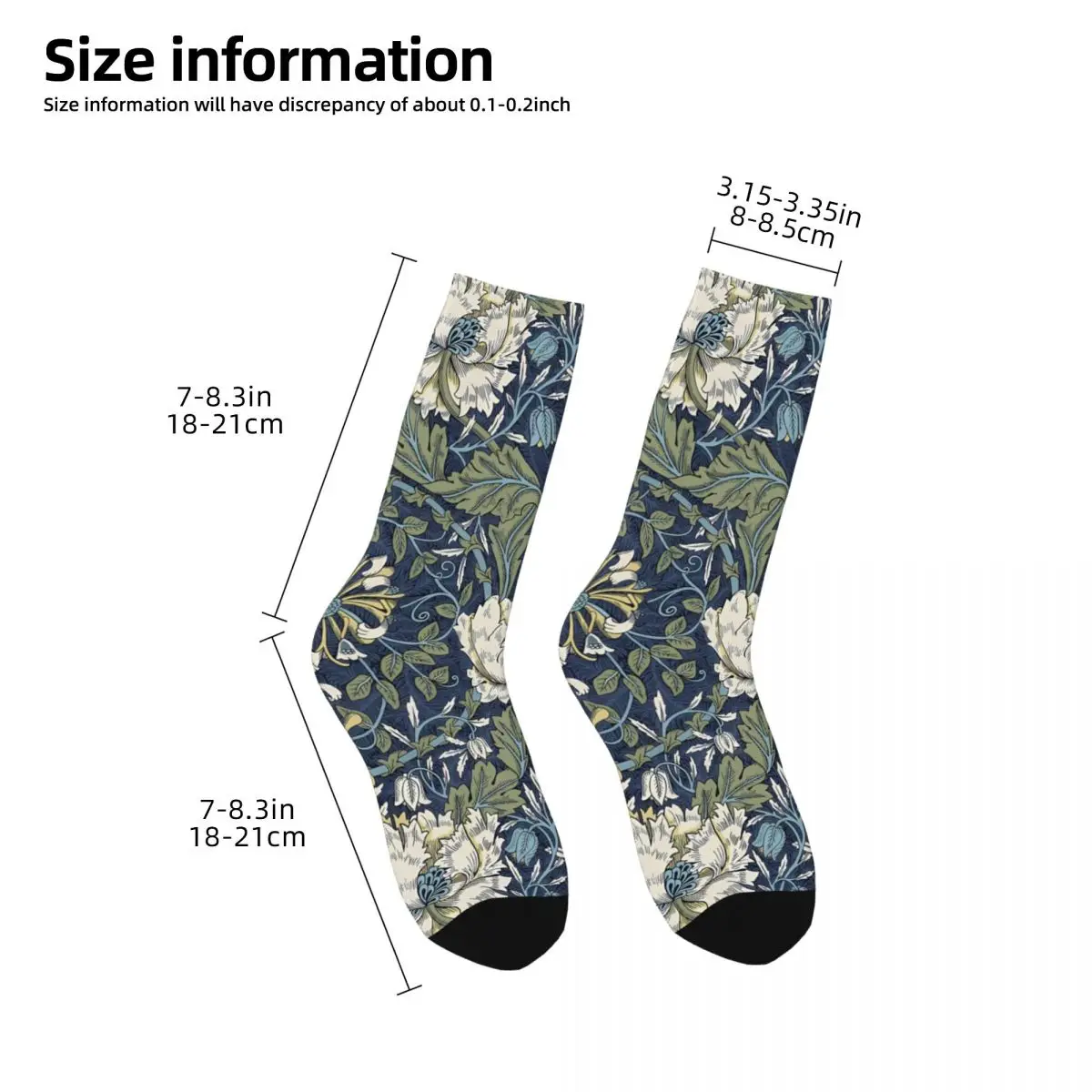 Retro Flowers Men\'s Socks William Morris Unisex Street Style Pattern Printed Funny Crew Sock Gift