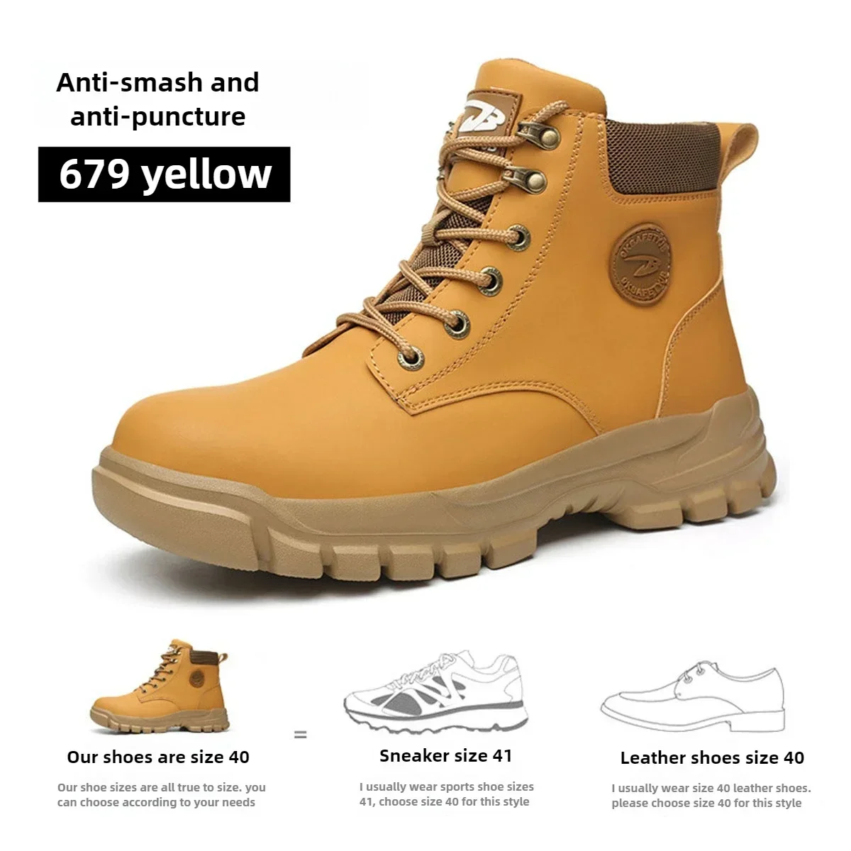 Work Protective Shoes Men's Safety Shoes Anti-smashing Stab Shoes Sports Shoes Steel Toe Shoes Men's Work Boots Safetys Shoe