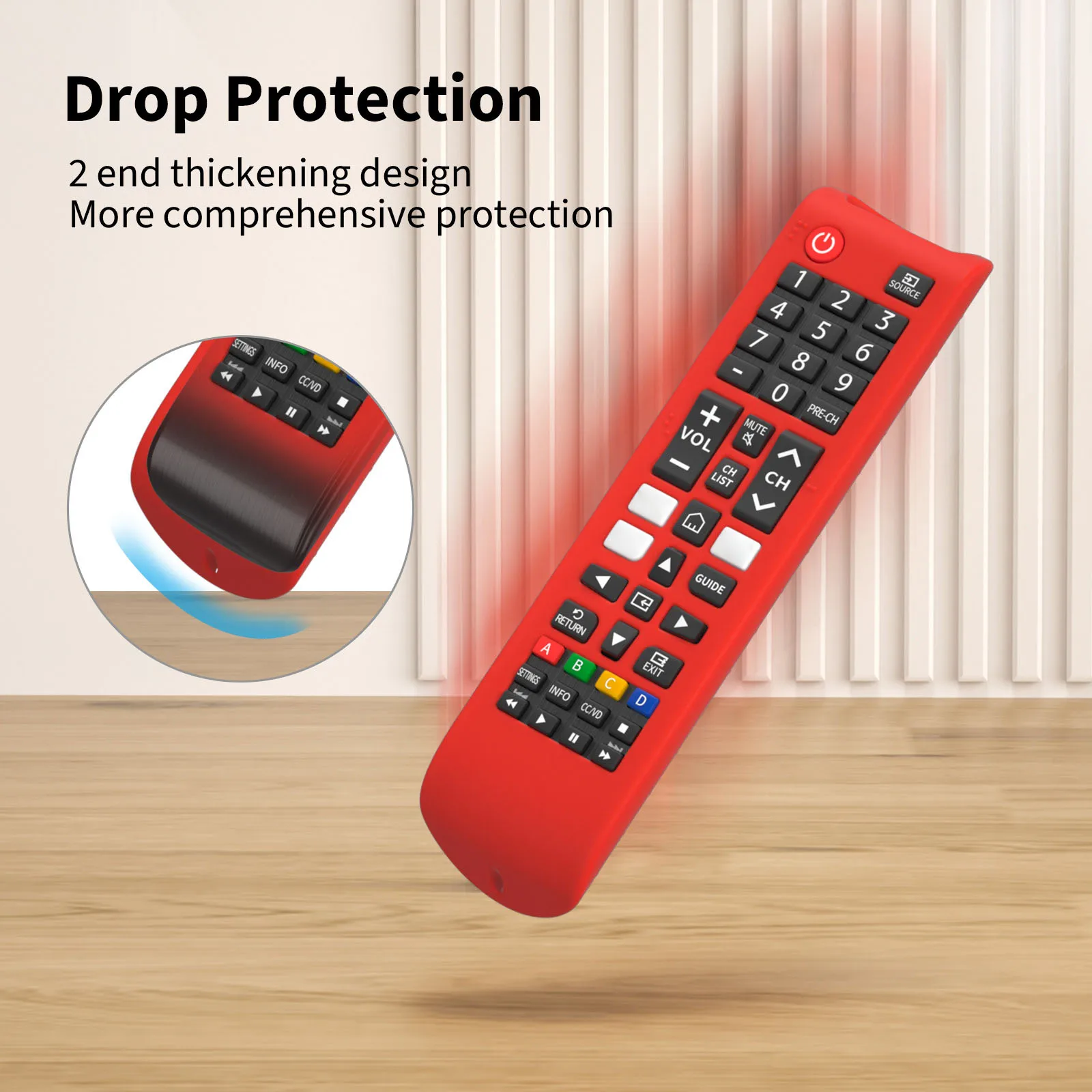 Silicone Protective Cover Anti-Slip Remote Case Shockproof TV Remote Control Case for Samsung Smart TV Remote BN59-01315A 01315B