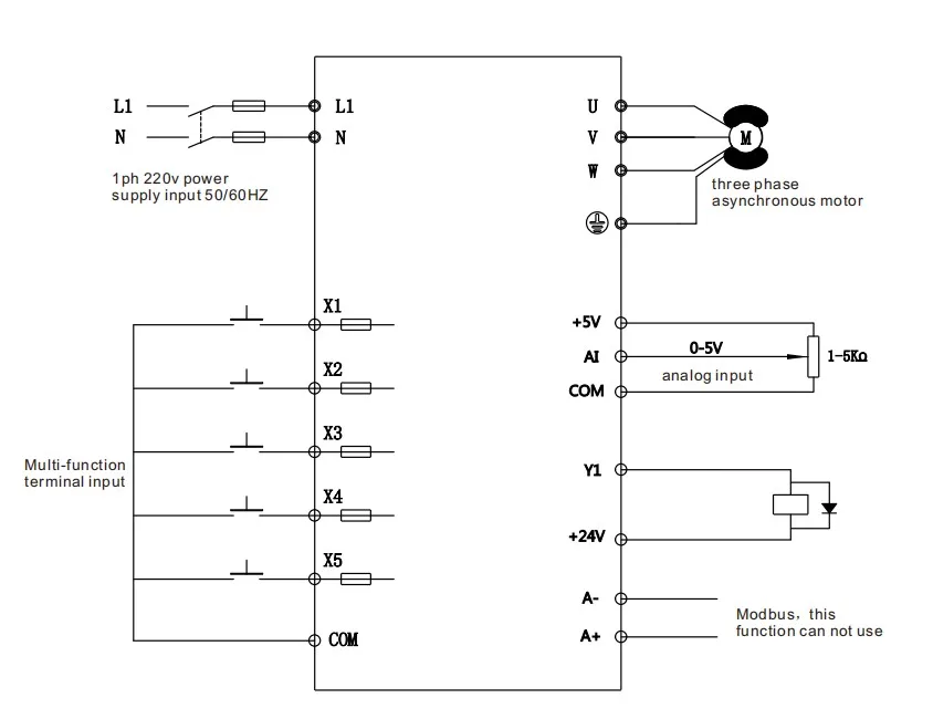 US-2 Series 0.2kw 0.4KW 0.75KW 1.1KW Variable Speed Drive with Vector Control 220V AC