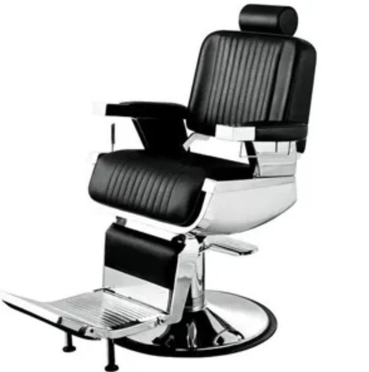 Chaises de barbier à hauteur de siège réglable, plaque plaquée, chaise pour salons de coupe de cheveux, entièrement personnalisée, noire, moderne