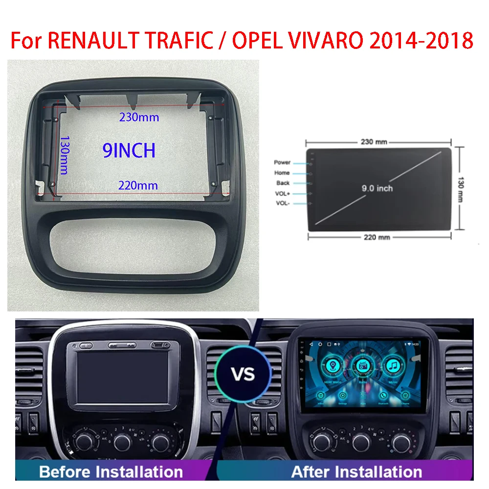 7/9inch Car Android Radio Frame For Renault Trafic Opel Vivaro B Fiat Talento Mitsubishi Express Nissan NV300 Fascia