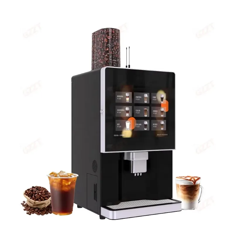 3G/4G/WIFI الدفع الكاجوال منضدية التجارية آلة بيع المشروبات الساخنة مقهى اسبريسو ماكينة القهوة المطحونة الطازجة