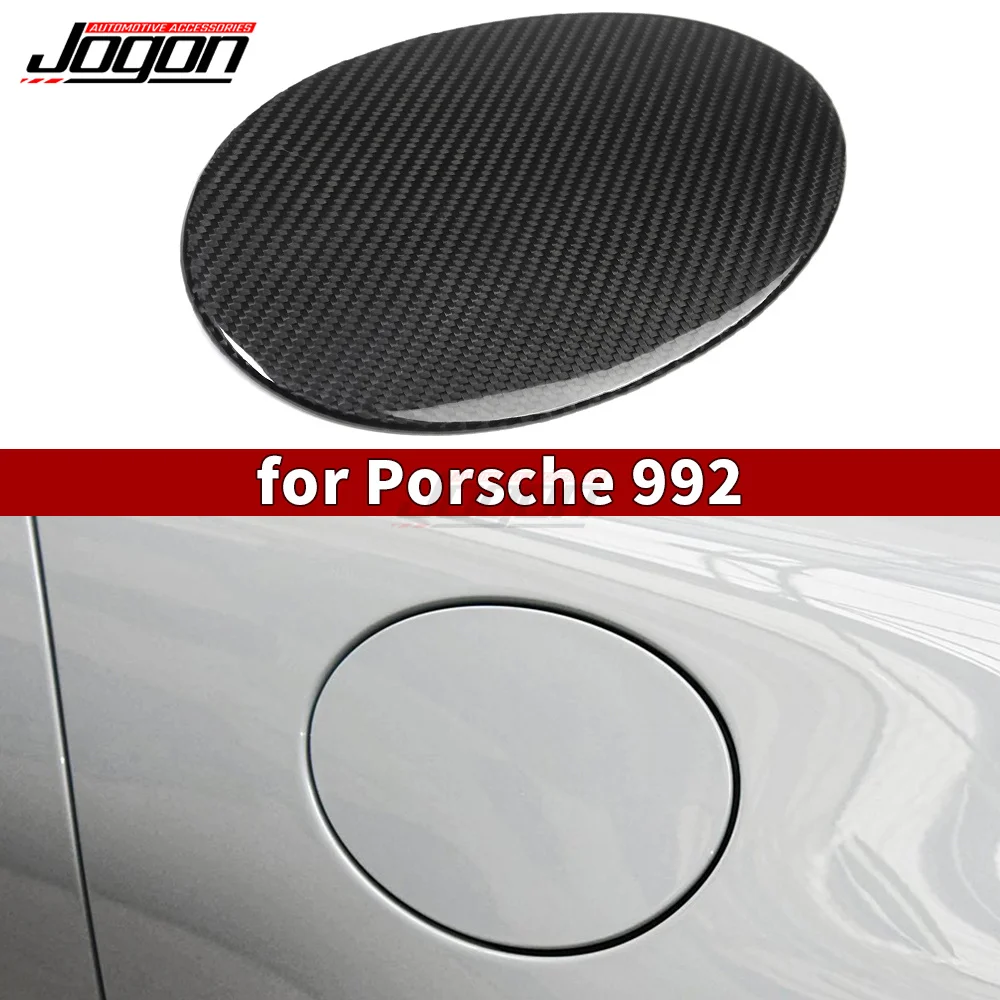 Real Carbon Fiber Exterior Fuel Tank Cover Decoration Trim For Porsche 911 992 Targa 4 Turbo S Carrera T GT3 GTS 4S 2020 -2024