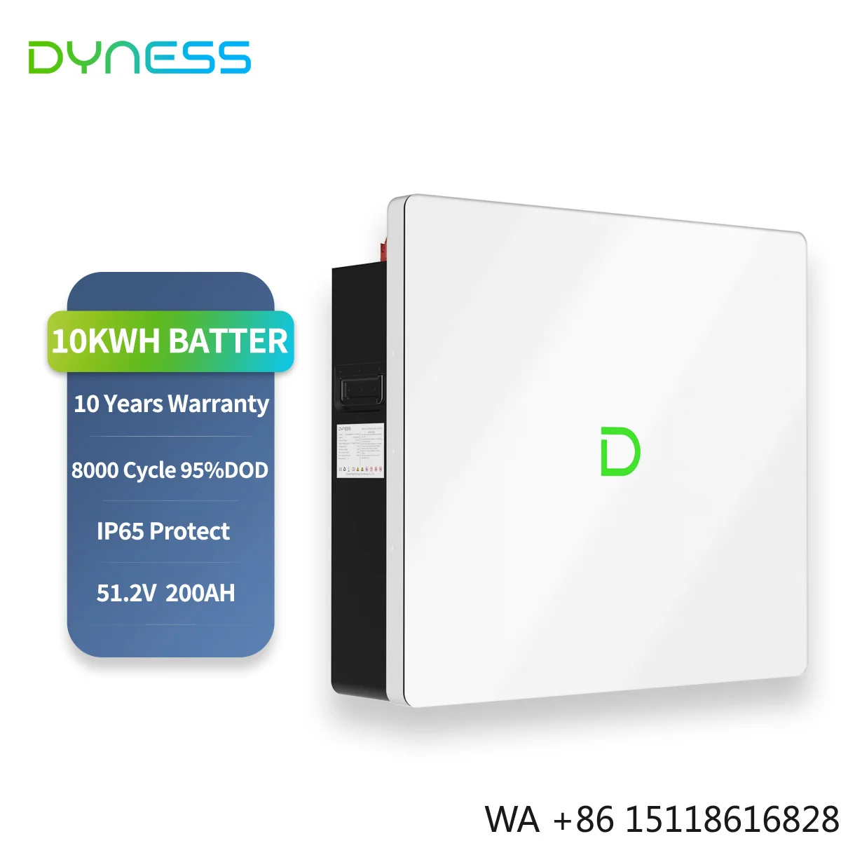 Dyness Home Outside IP66  48v 51.2v 200ah Wall Mounted lifePO4 Battery 10kw Hybrid Solar Power Inverter with Lithium Battery